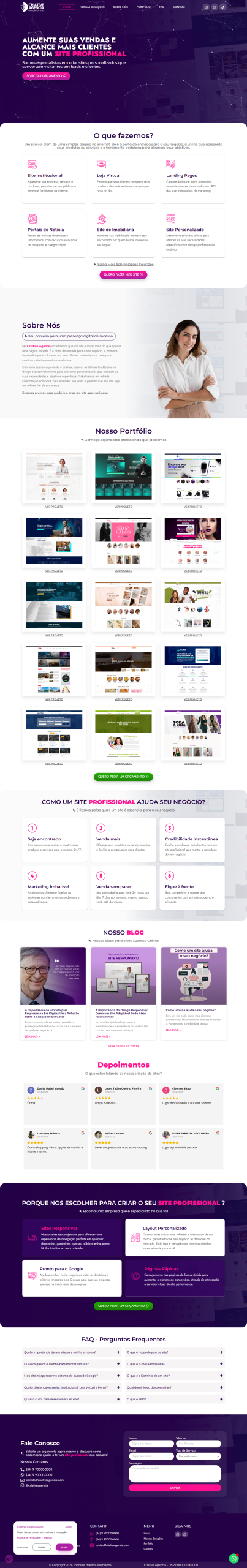 SITE AGÊNCIA DE MARKETING COMPLETO MODELO ELEMENTOR