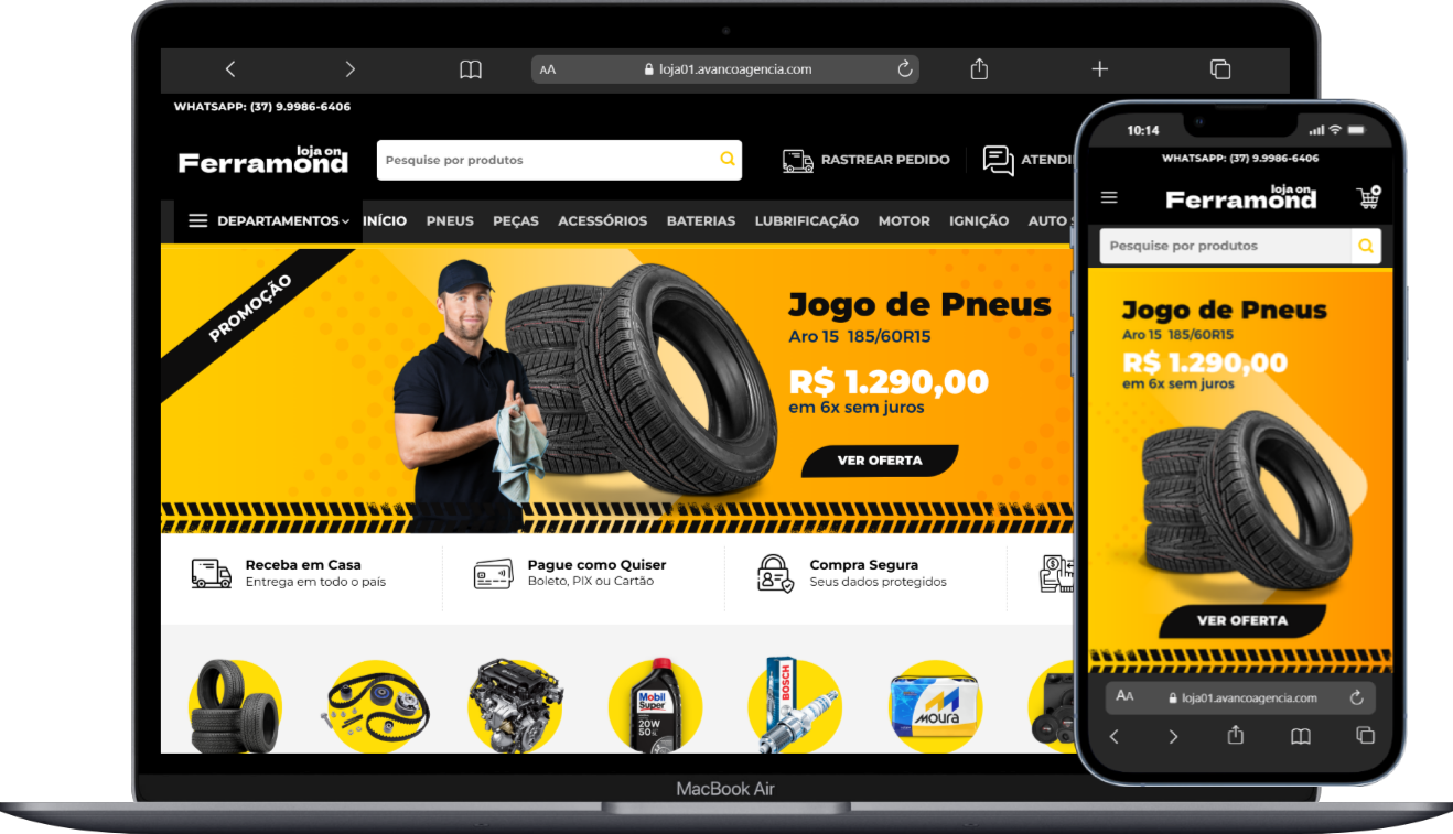 LOJA VIRTUAL COMPLETA PNEU (WP + FLATSOME)