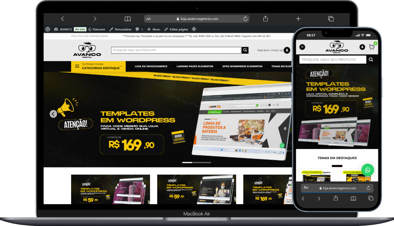 LOJA VIRTUAL PARA VENDAS DE TEMAS (WP + FLATSOME)